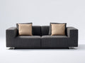 Divano lineare - Tessuto intrecciato - 194 x 96 x 80 cm - Grigio antracite - Stile moderno geometrico
