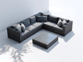 Divani da esterno - Rattan sintetico-Tessuto - 286 x 214 x 73 cm - Grigio antracite-Grigio chiaro - Stile moderno