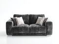 Divano lineare - Velluto - 196 x 97 x 88 cm - Grigio argento - Stile elegante compatto