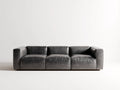 Divano lineare - Pelle sintetica - 242 x 103 x 76 cm - Grigio grafite - Stile contemporaneo geometrico