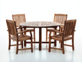 Set da pranzo da esterno - Legno - 145 x 145 x 75 cm - Marrone naturale - Stile classico con piano rotondo