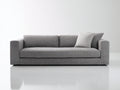 Divano lineare - Tessuto intrecciato - 222 x 99 x 82 cm - Grigio chiaro - Stile contemporaneo essenziale
