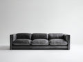Divano lineare - Pelle sintetica - 230 x 100 x 78 cm - Antracite - Stile moderno morbido