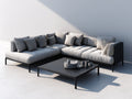 Divani da esterno - Alluminio-Tessuto - 304 x 216 x 76 cm - Nero-Grigio chiaro - Stile contemporaneo