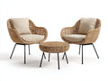 Divani da esterno - Rattan sintetico-Metallo-Tessuto - 82 x 78 x 84 cm - Naturale-Nero-Beige - Stile moderno