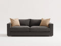 Divano lineare - Tessuto intrecciato - 196 x 95 x 82 cm - Grigio scuro - Stile moderno sobrio