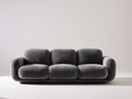 Divano lineare - Velluto a coste - 221 x 97 x 84 cm - Grigio fumo - Stile contemporaneo imbottito
