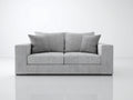 Divano lineare - Tessuto strutturato - 198 x 94 x 86 cm - Grigio chiaro - Stile contemporaneo essenziale