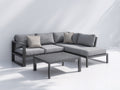 Divani da esterno - Alluminio-Tessuto - 258 x 186 x 78 cm - Grigio antracite-Grigio chiaro - Stile moderno