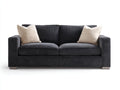 Divano lineare - Tessuto strutturato - 198 x 96 x 86 cm - Grigio scuro - Stile contemporaneo accogliente