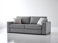 Divano lineare - Tessuto strutturato - 188 x 95 x 86 cm - Grigio perla - Stile moderno compatto