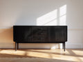 Mobile ingresso - Legno ingegnerizzato - 176 x 45 x 77 cm - Nero - Stile contemporaneo lineare