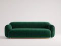 Divano lineare - Velluto a coste - 232 x 101 x 75 cm - Verde smeraldo - Stile contemporaneo morbido