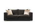 Divano lineare - Velluto - 194 x 95 x 83 cm - Grigio antracite - Stile moderno squadrato