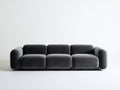Divano lineare - Velluto - 232 x 101 x 80 cm - Grigio antracite - Stile moderno modulare