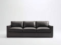 Divano lineare - Pelle sintetica - 220 x 96 x 84 cm - Grigio scuro - Stile classico contemporaneo