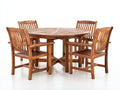Set da pranzo da esterno - Legno - 128 x 128 x 76 cm - Marrone caldo - Stile rustico