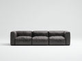 Divano lineare - Pelle sintetica - 246 x 105 x 72 cm - Grigio ardesia - Stile contemporaneo a volumi
