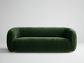 Divano lineare - Velluto a coste - 226 x 99 x 77 cm - Verde bosco - Stile moderno avvolgente