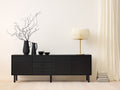 Mobile ingresso - Legno ingegnerizzato - 188 x 45 x 79 cm - Nero - Stile moderno versatile