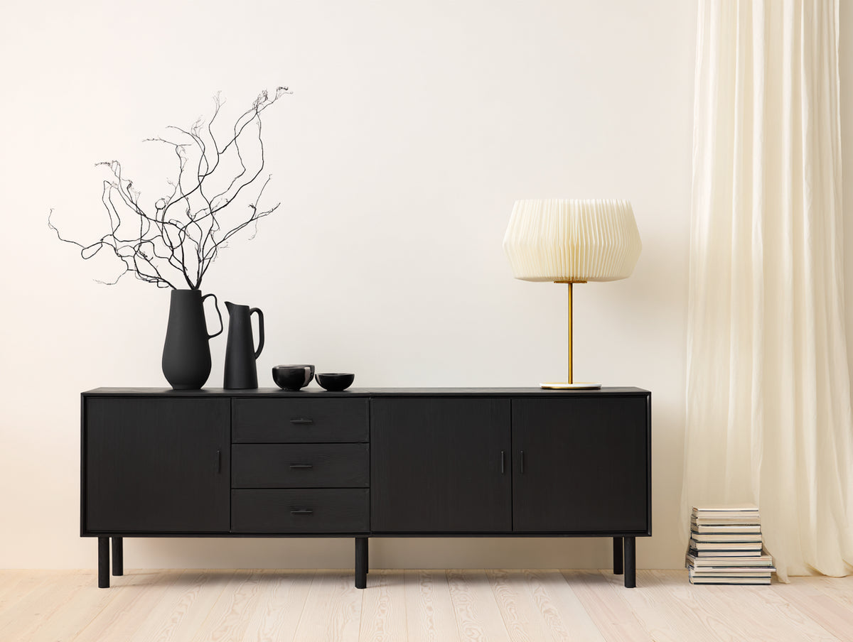 Mobile ingresso - Legno ingegnerizzato - 188 x 45 x 79 cm - Nero - Stile moderno versatile