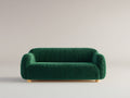 Divano lineare - Velluto a coste - 196 x 91 x 77 cm - Verde bosco - Stile moderno compatto